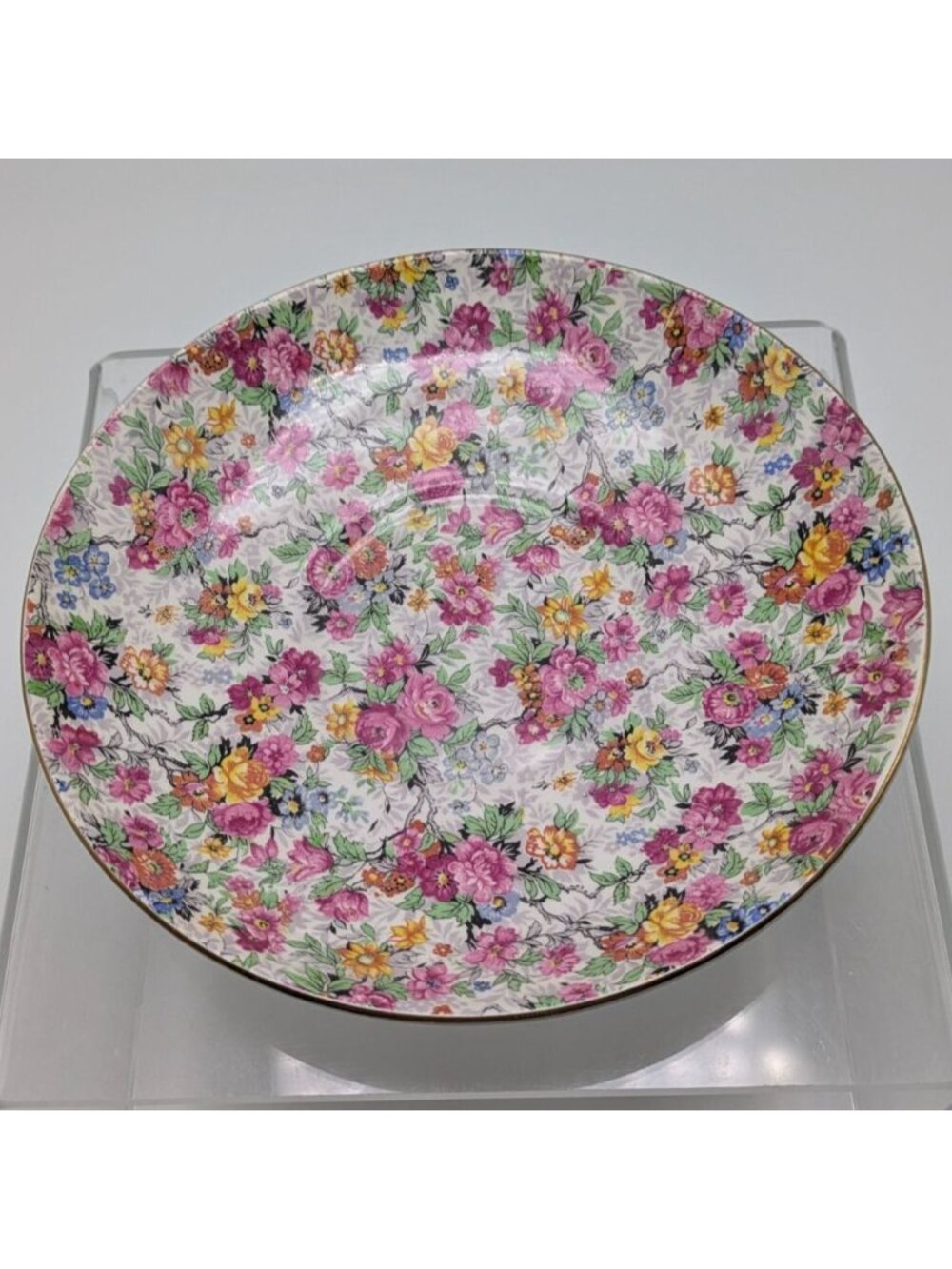 Nelson Ware Briar Rose Saucer Chintz Floral Marina Porcelain 7 3/4" Vintage